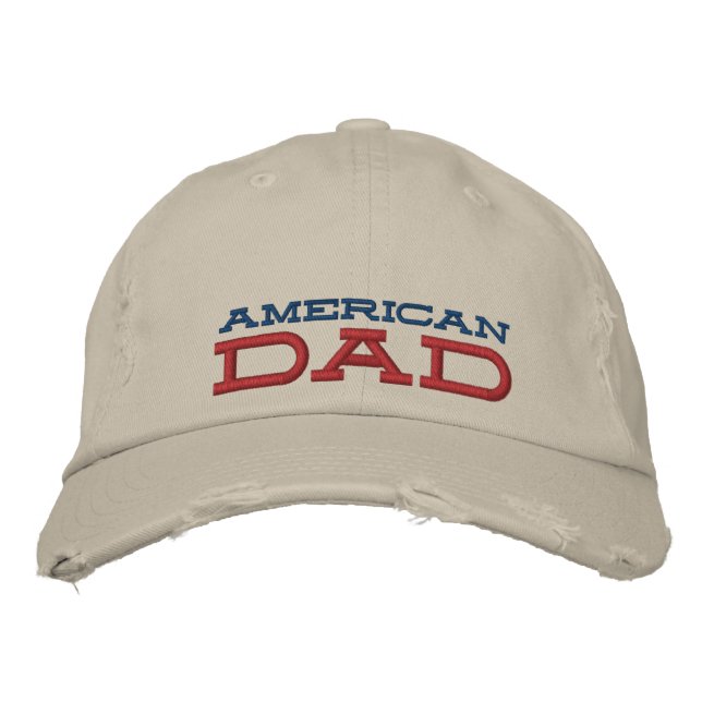 Amerikanska pappa-kränkta chinosockel broderad keps (Framsida)