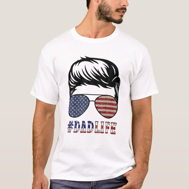 Amerikanska Pappa Life 4:e juli Manar Fars dag Pat T Shirt (Framsida)