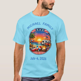 Amerikanska partaj matcherande t-shirts
