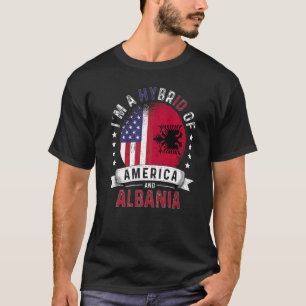 Amerikanska patriot Albanien Flagga American Alban T Shirt