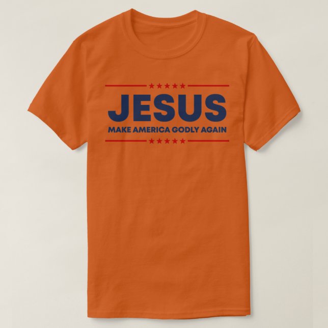Amerikanska patriot Jesus gör Amerika godlysta ige T Shirt (Design framsida)