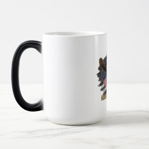 Amerikanska Patrioter Vintage Dödskalleflagga Magisk Mugg
