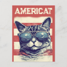 Amerikanska, Patriotic American Cat Helg Vykort
