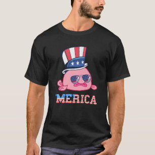 Amerikanska Patriotic Blobfish American Flagga Fun T Shirt