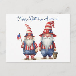 Amerikanska Patriotic Gnomes Helg Vykort