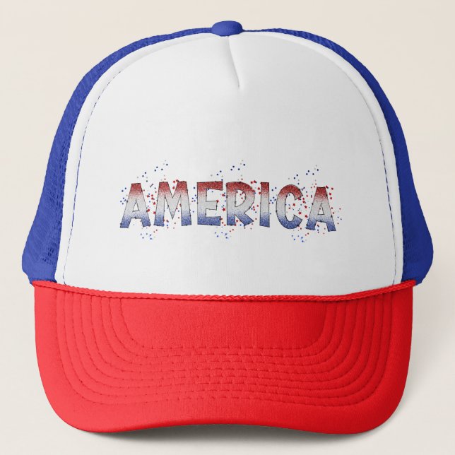 Amerikanska Patriotic Shimmer Ord Art Keps (Framsida)