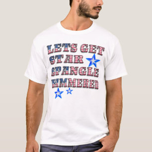 Amerikanska Patriotic Star Spangle Hammered Shirt T