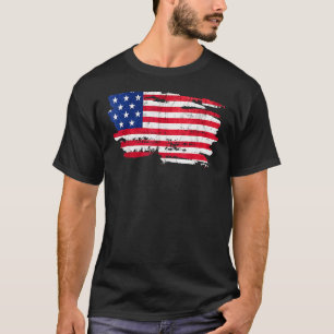 Amerikanska patriotiska Flagga Lycklig 4 juli USA T Shirt
