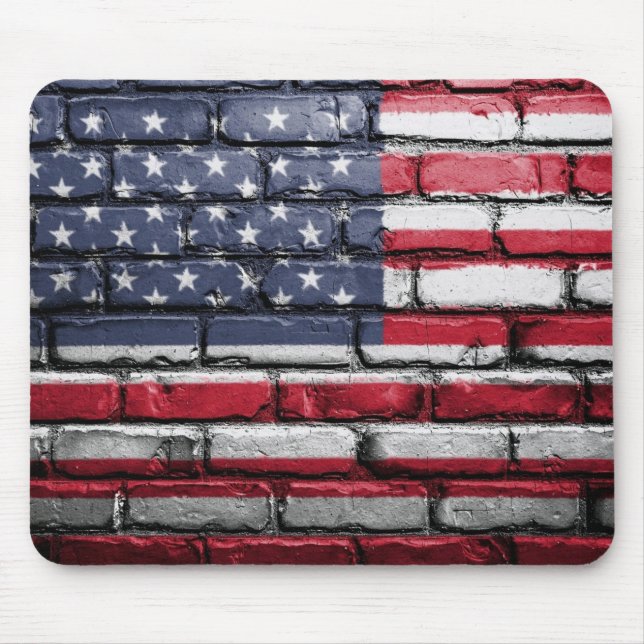 Amerikanska patriotiska Flagga på muren Musmatta (Framsidan)