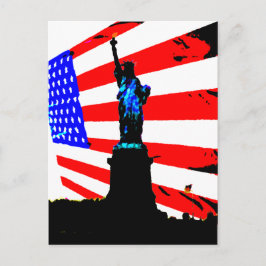 Amerikanska Patriotiska Frihetsgudinnan Amerikansk Vykort
