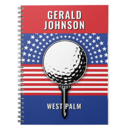 Amerikanska patriotiska Golfkonstruktionen Anteckningsbok