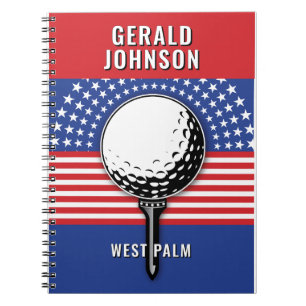 Amerikanska patriotiska Golfkonstruktionen Anteckningsbok