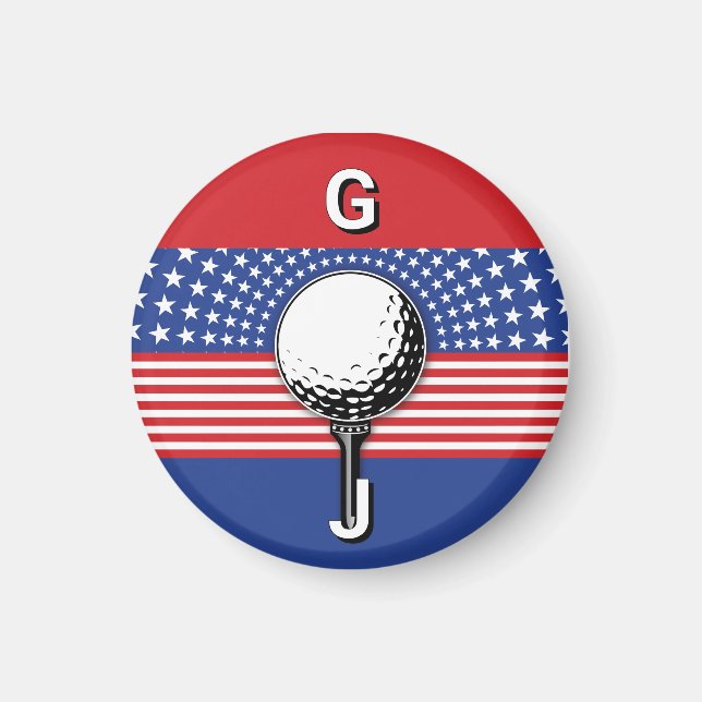 Amerikanska patriotiska Golfkonstruktionen Magnet (Framsidan)
