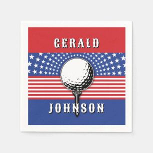 Amerikanska patriotiska Golfkonstruktionen Pappersservett