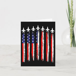 Amerikanska Patriotiska Jaktplan Usa Flagga Vajar Kort