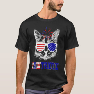 Amerikanska Patriotiska Kattglasögon Amerikansk Fl T Shirt