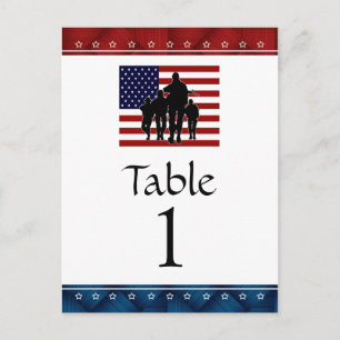 Amerikanska Patriotiska militära Bordsnumret Party Vykort