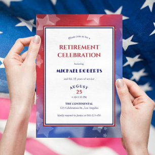 Amerikanska patriotiska militära Pension Party Inbjudningar