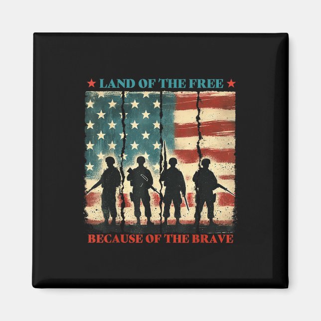 Amerikanska patriotiska militärland i Fria Becaus Magnet (Framsidan)