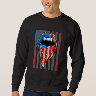 Amerikanska patriotiska Modiga ballistiska natione Lång Ärmad Tröja