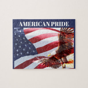 Amerikanska patriotiska öronen i flygplanet pussel