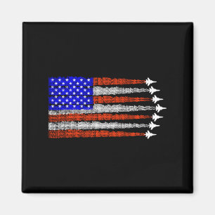 Amerikanska patriotiska stridsflygplan usa flagga magnet