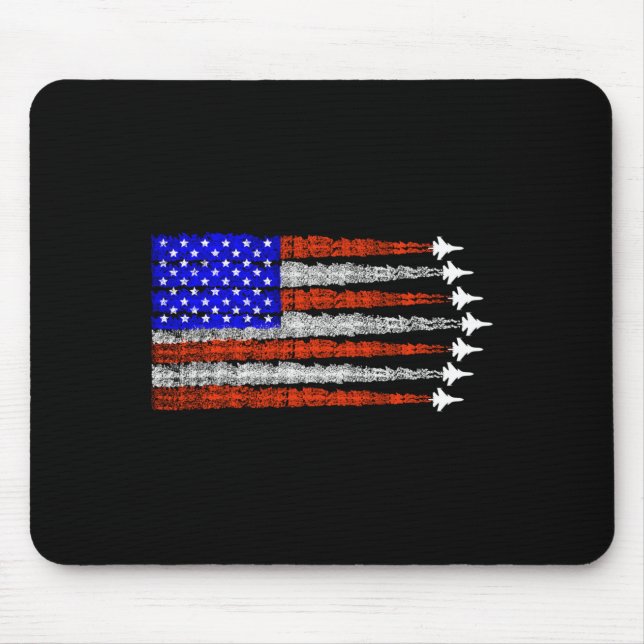 Amerikanska patriotiska stridsflygplan usa flagga  musmatta (Framsidan)