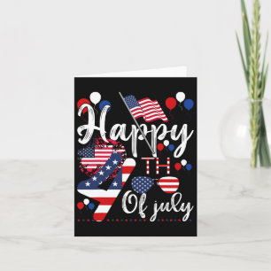 Amerikanska patriotiska USA Flagga Alien Lycklig 4 Kort