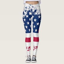 Amerikanska Patriotism Flagga Sommarlagarna Leggings