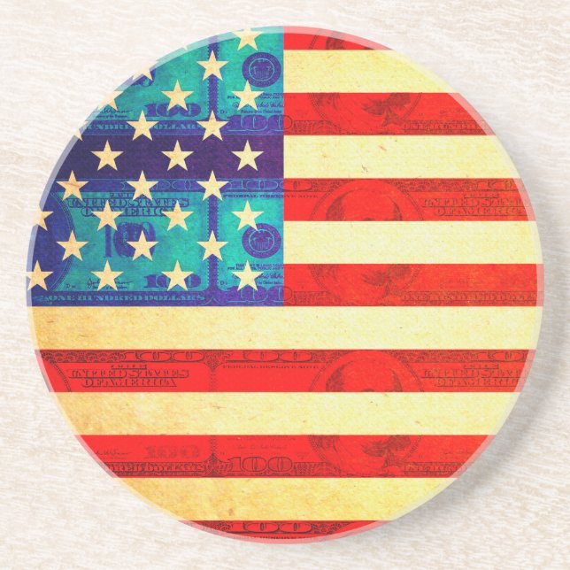Amerikanska pengar, flagga underlägg (Framsidan)