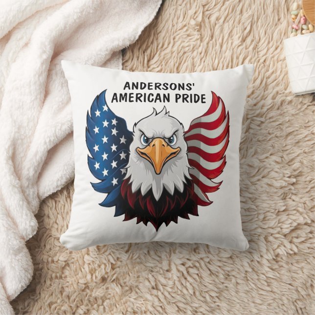 Amerikanska Personligen Eagle Flagga Kudde (Filt)