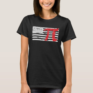Amerikanska pi US Flagga Pi Day Infinate Number T Shirt