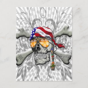 Amerikanska Pirat Skull och Kor Bones Vykort