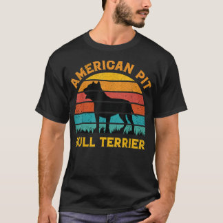 Amerikanska Pit Bull Terrier Hundälskare Solnedgån T Shirt