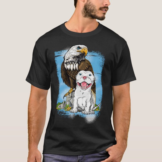Amerikanska pit Bulls&amp Örn T Shirt (Framsida)