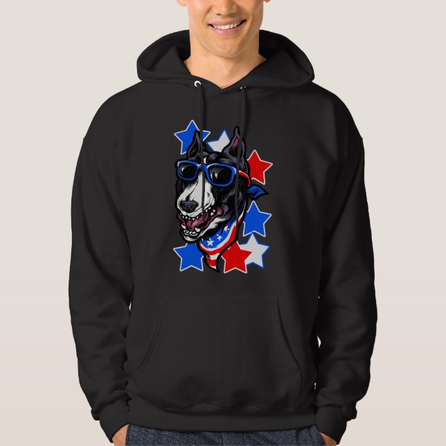 Amerikanska pitbull Sunglasses Hoodie (Framsida)