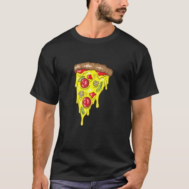 Amerikanska Pizza Slice Salami T Shirt (Framsida)