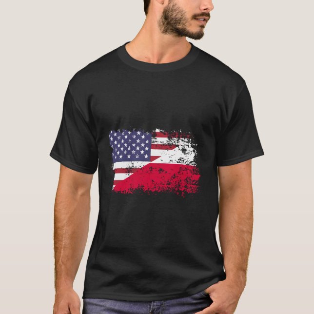 Amerikanska Polen Flagga T Shirt (Framsida)