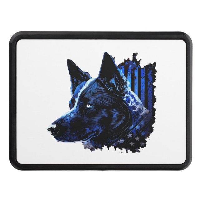 Amerikanska polisenheten K9 Patriotic Hund älskare Dragkroksskydd (Framsidan)