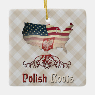 Amerikanska polska rötter julgransprydnad keramik