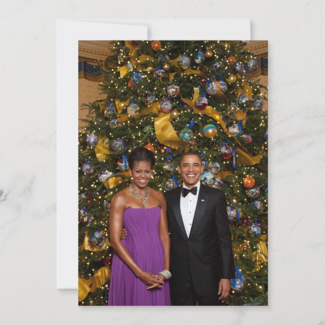 Amerikanska presidenten Barack Obama på julkort (Framsida)