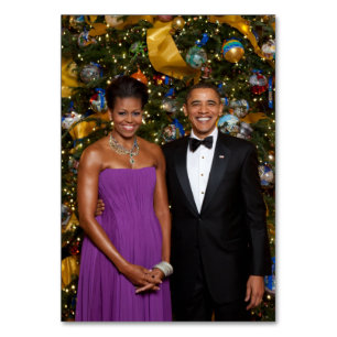 Amerikanska presidenten Barack Obama på julkort Bordsnummer