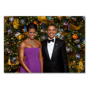 Amerikanska presidenten Barack Obama på julkort Bordsnummer
