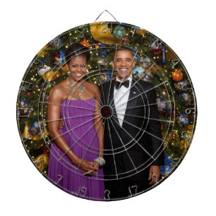 Amerikanska presidenten Barack Obama på julkort Darttavla