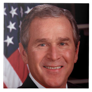 Amerikanska presidenten George Bush julkort Kakelplatta