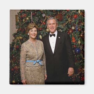 Amerikanska presidenten George Bushs julkort Magnet