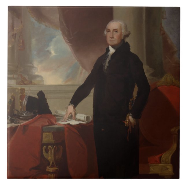 Amerikanska presidenten George Washington Lansdown Kakelplatta (Framsidan)