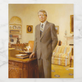Amerikanska presidenten James Earl Carter Oval Off Vinflaska Etikett