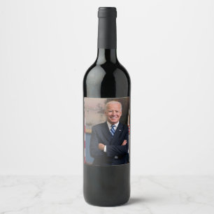 Amerikanska presidenten Joe Biden som senator Vinflaska Etikett