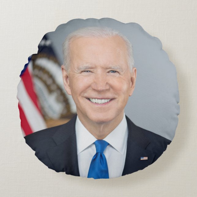 Amerikanska presidenten Joe Biden Vita huset Foto Rund Kudde (Framsidan)
